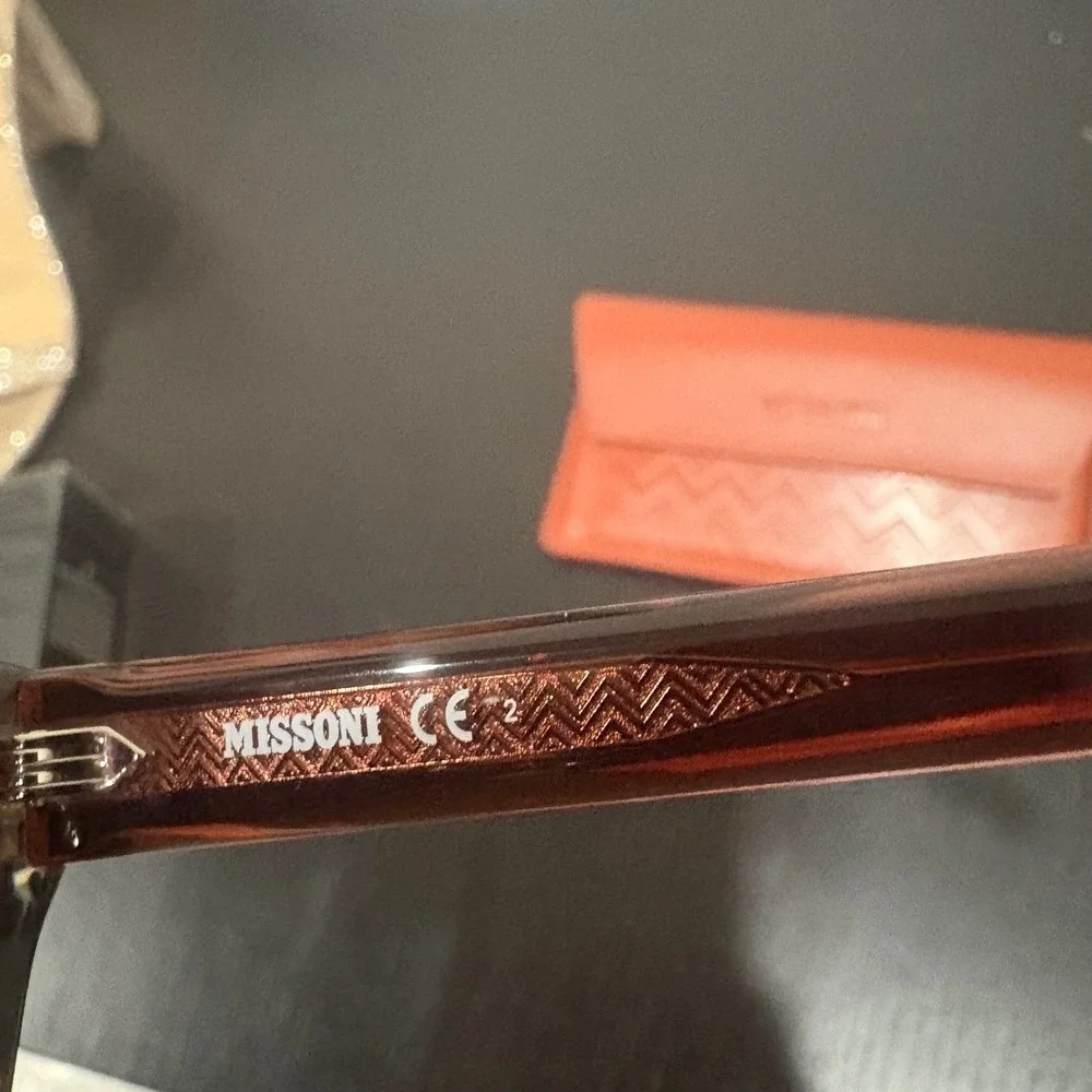 Missoni‎ Brown Gradient Cat Eye Sunglasses Zigzag Temple